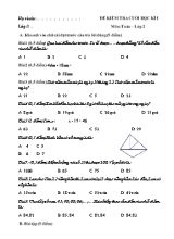 Đề kiểm tra cuối học kì I môn Toán Lớp 2 (Kết nối tri thức với cuộc sống)